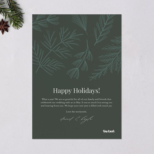Our Merriest Year Holiday Cards Hunter Green Signature Blank Standard Portrait