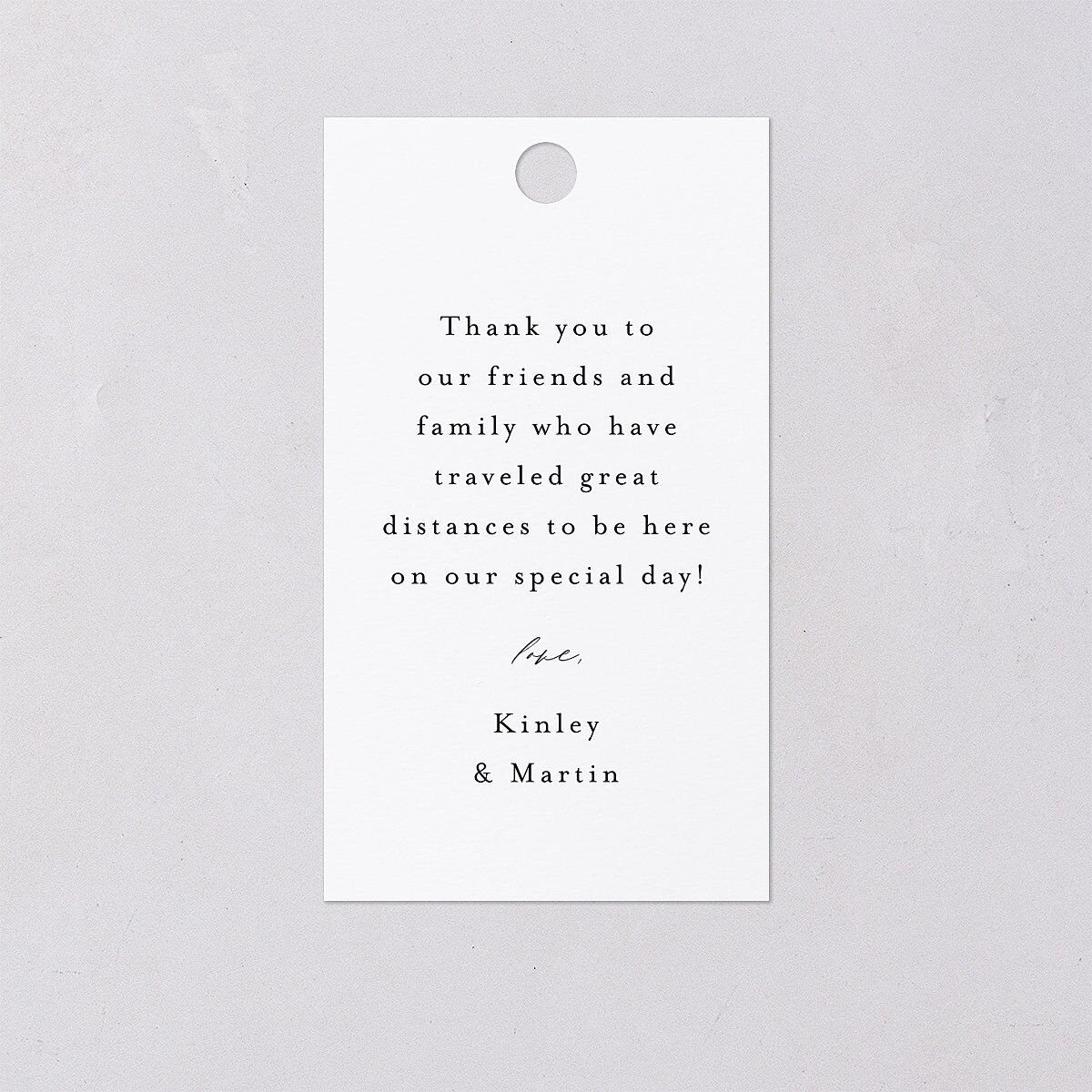 Monogram Slant Favor Gift Tags Licorice Signature