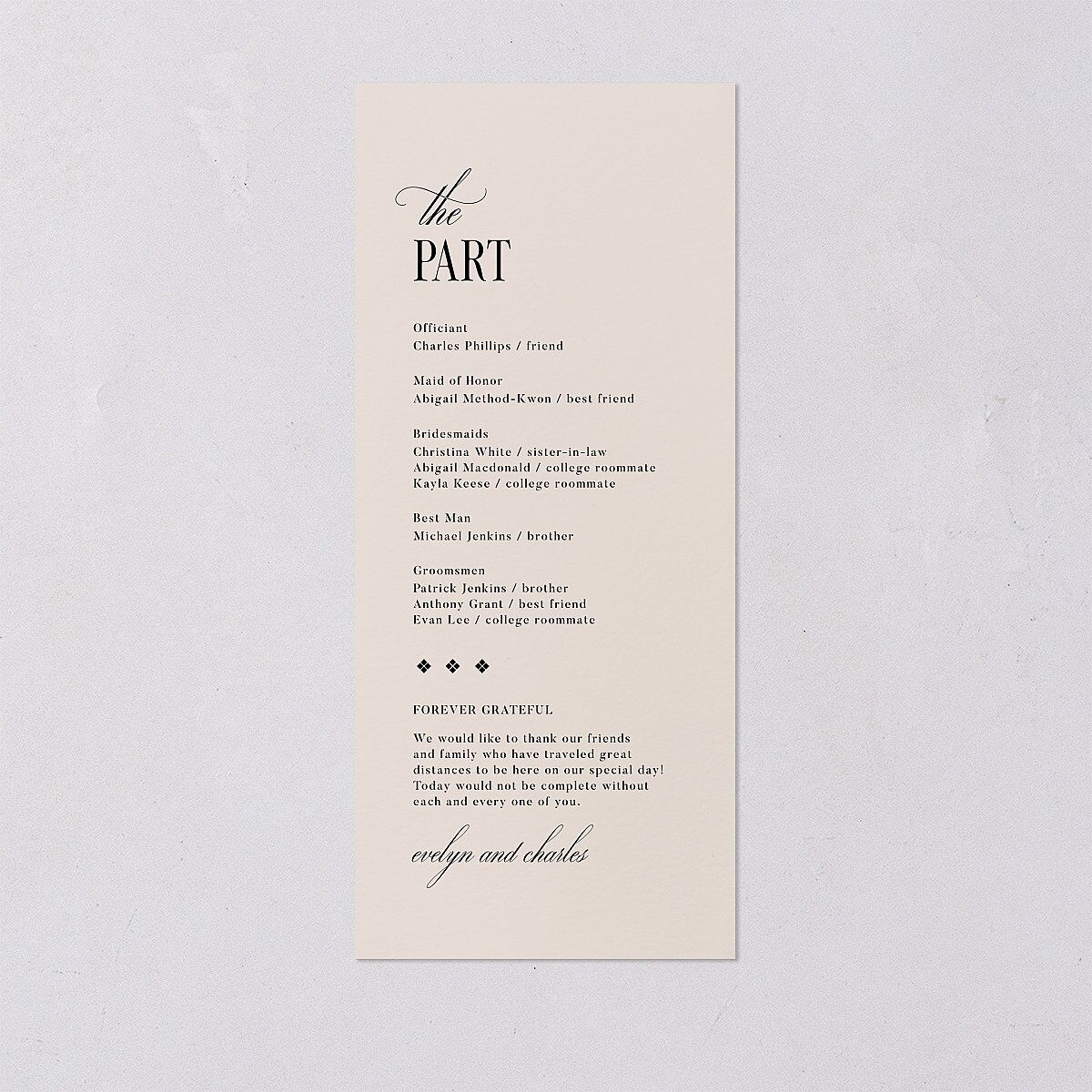 Whimsical Hand Drawn Bow Wedding Programs Linen Signature