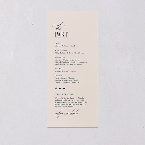 Whimsical Hand Drawn Bow Wedding Programs Linen Signature