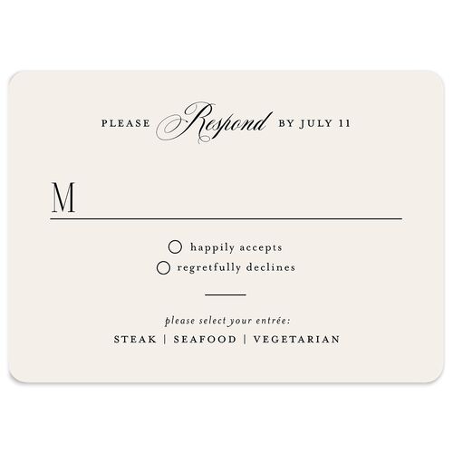Cosmopolitan Wedding Response Cards Champagne Signature Rounded