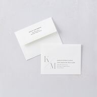 Monogram Slant Save the Date Petite Cards Licorice Signature smooth Blank No Standard