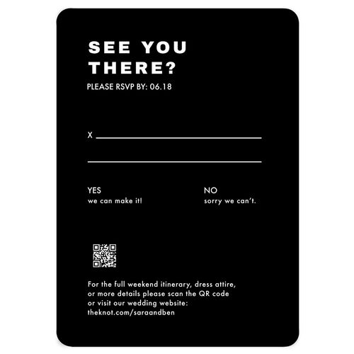 Cinematic Love Story Wedding Response Cards Charcoal Signature Rounded