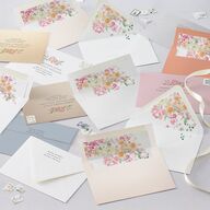 Pastel Flower Arch Engagement Party Invitations Pink Cotton Signature Blank Standard