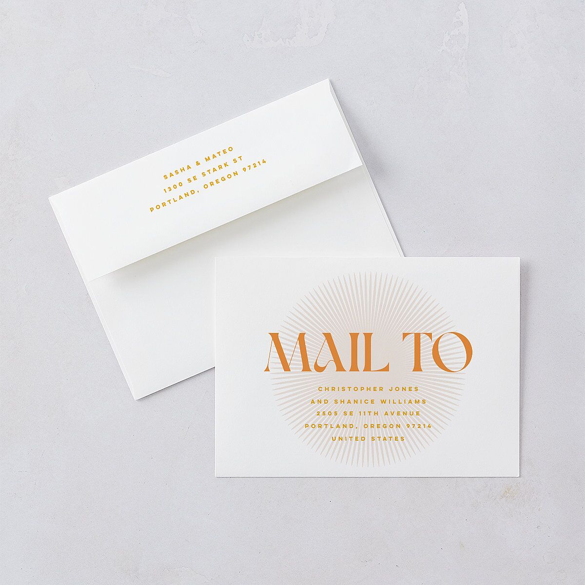 Retro Sunburst Wedding Invitations Pumpkin Signature Blank No Standard