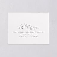 Graceful Botanical All-in-One Wedding Invitations Shadow Gray Signature Light Both Recipient and Return Addresses No