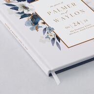 Gilded Blooms Wedding Guest Book Regency Blue
