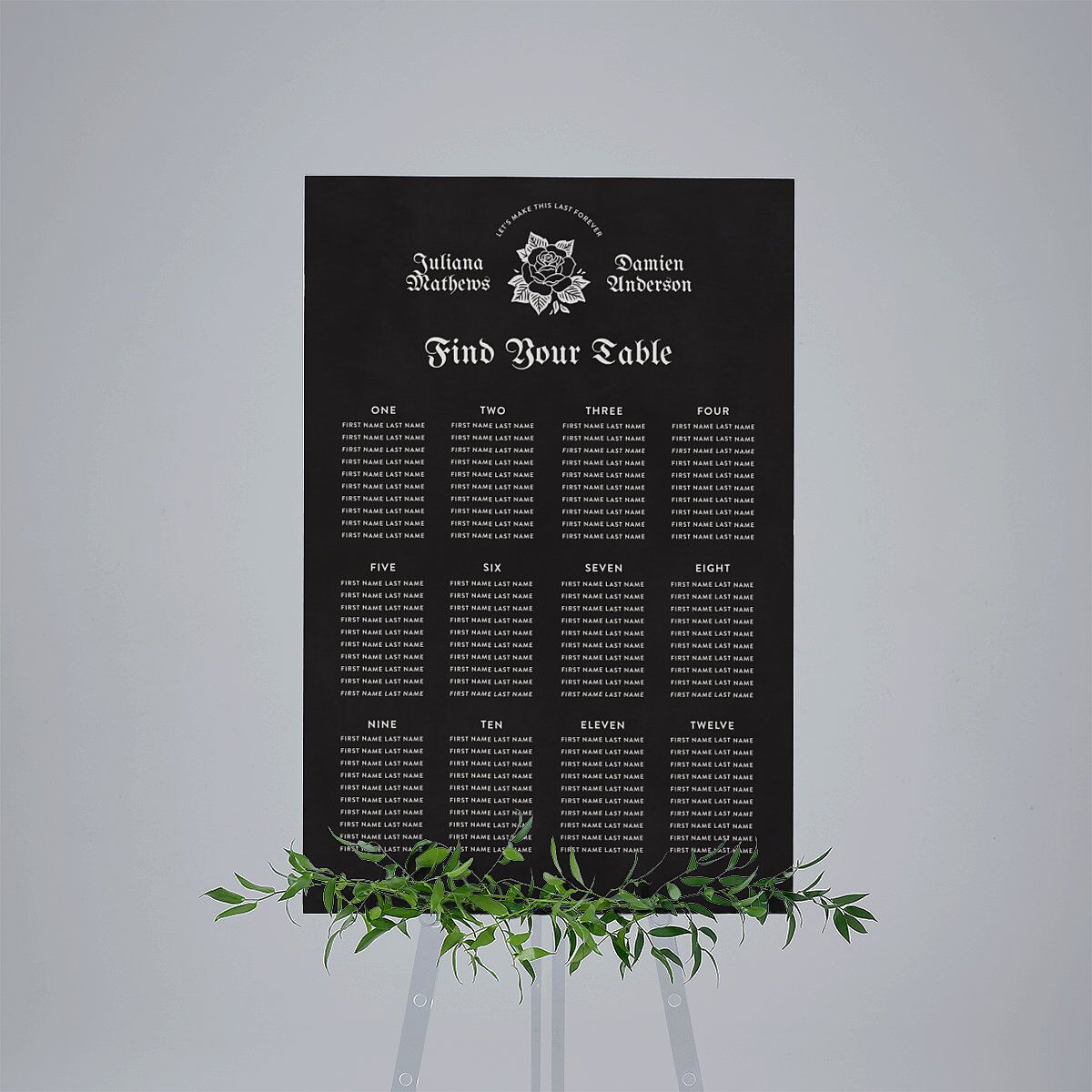 Moody Gothic Rose Standard Seating Chart Large Midnight Standard Indoor Foam Core L Seating