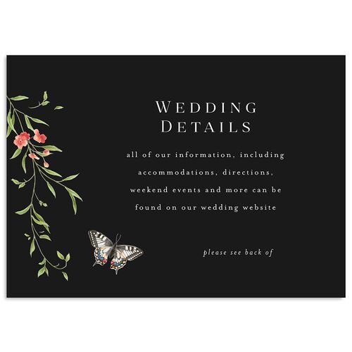 Rustic Butterflies Wedding Event Detail Cards Charcoal Signature Standard
