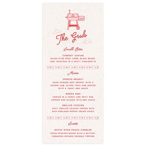 Western I Do BBQ Menus Crimson Signature