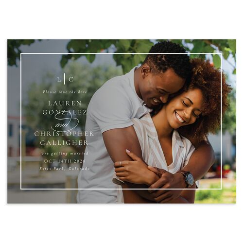 Lasting Frame Save the Date Cards Pure White Signature smooth Blank No Standard