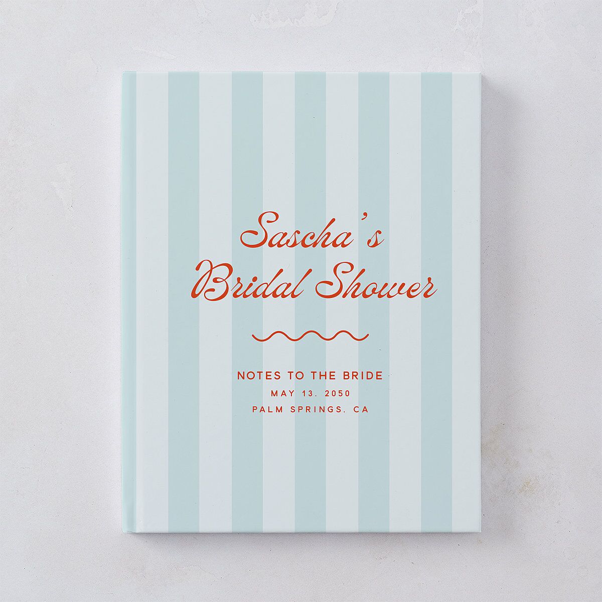 Cabana Stripes Bridal Shower Guest Books Pastel Blue