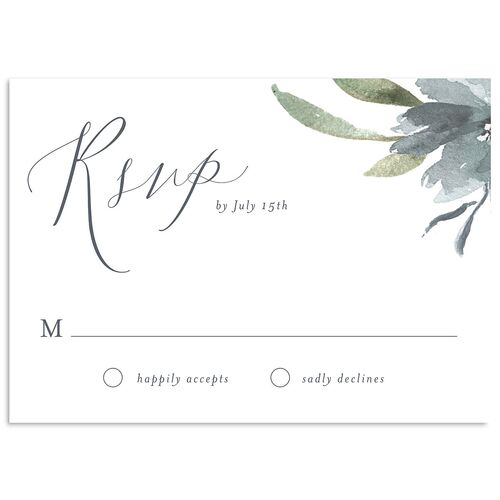 Muted Floral Wedding Response Cards Dusty Blue Signature Standard
