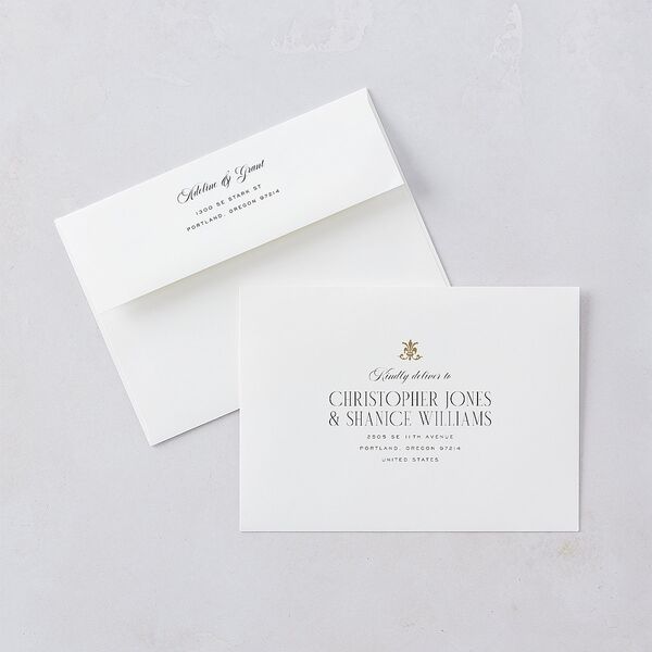 Old Money Wedding Invitations Champagne Signature Blank No Standard