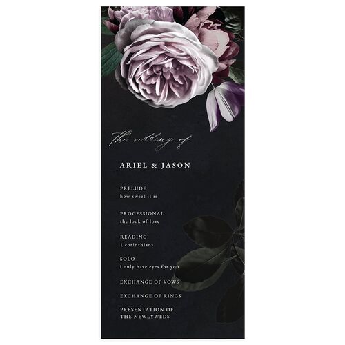 Modern Rose Wedding Programs Plum Signature