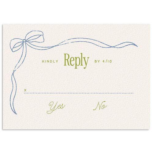 Modern Delicate Bows Wedding Response Cards Peridot Signature Standard
