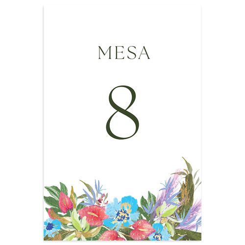 Flores Tropicais Table Numbers Gold Cruise Signature