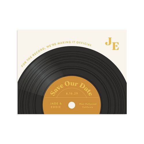 Music Lovers Save the Date Petite Cards Sunflower Signature smooth Blank No Standard