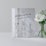 Sunny Day Modern Script Mirrored Acrylic Bar Tabletop Sign X-small Pure White Standard Mirrored Acrylic XS Tabletop Bar