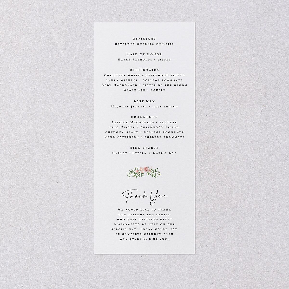 Floral Arc Wedding Programs Shell Pink Signature