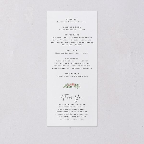 Floral Arc Wedding Programs Shell Pink Signature