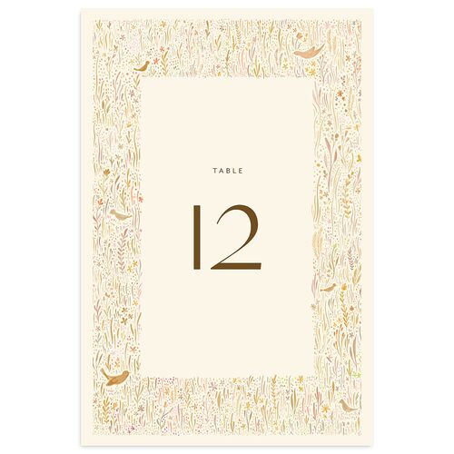 Cottage Wildflowers Table Numbers Walnut Signature