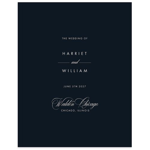 Polished Frame Wedding Guest Book Dark Navy