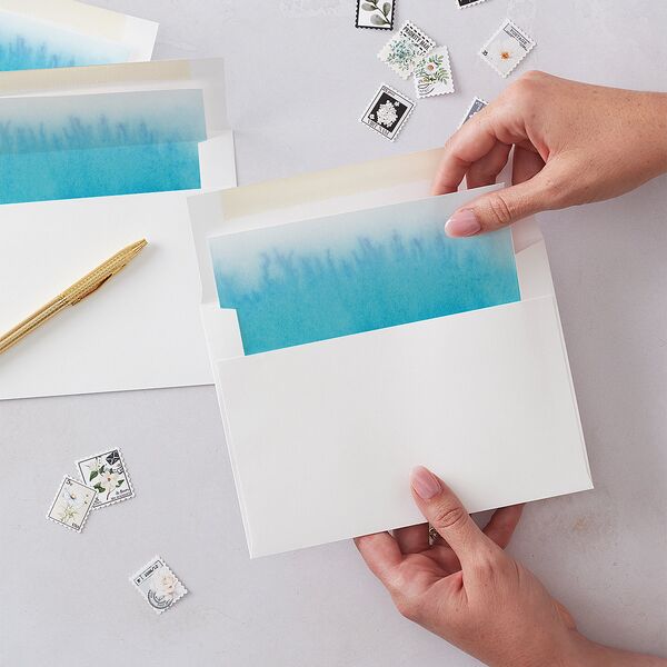 Painted Ethereal Standard Envelope Liners Aquamarine Standard