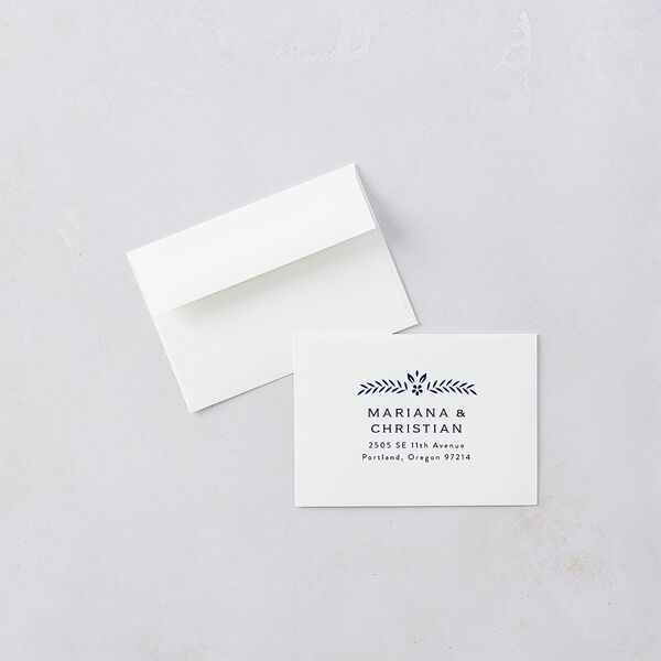 Papel Picado De Mexico Wedding Response Card Standard Envelopes White Navy Return Address Signature Standard