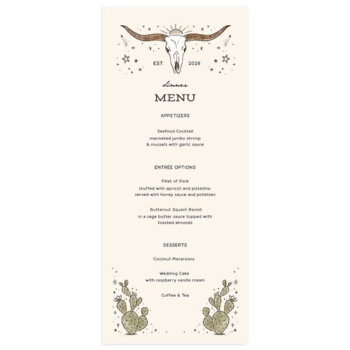 Southwestern Nouveau Menus Walnut Signature