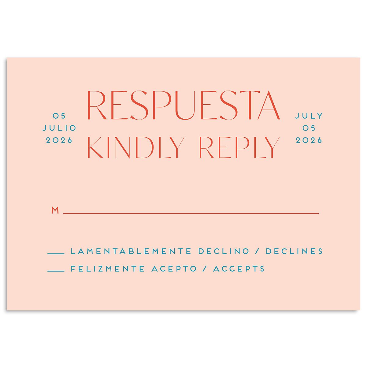 Color del Amor Wedding Response Cards