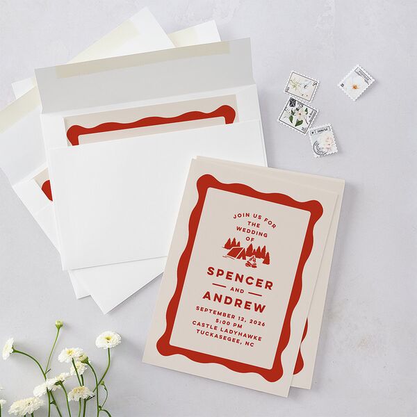 Adventure Icon Wedding Invitations Ruby Signature Blank No