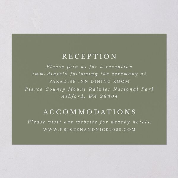 Eucalyptus Frame Wedding Enclosure Cards No Foil Pure White Signature Standard