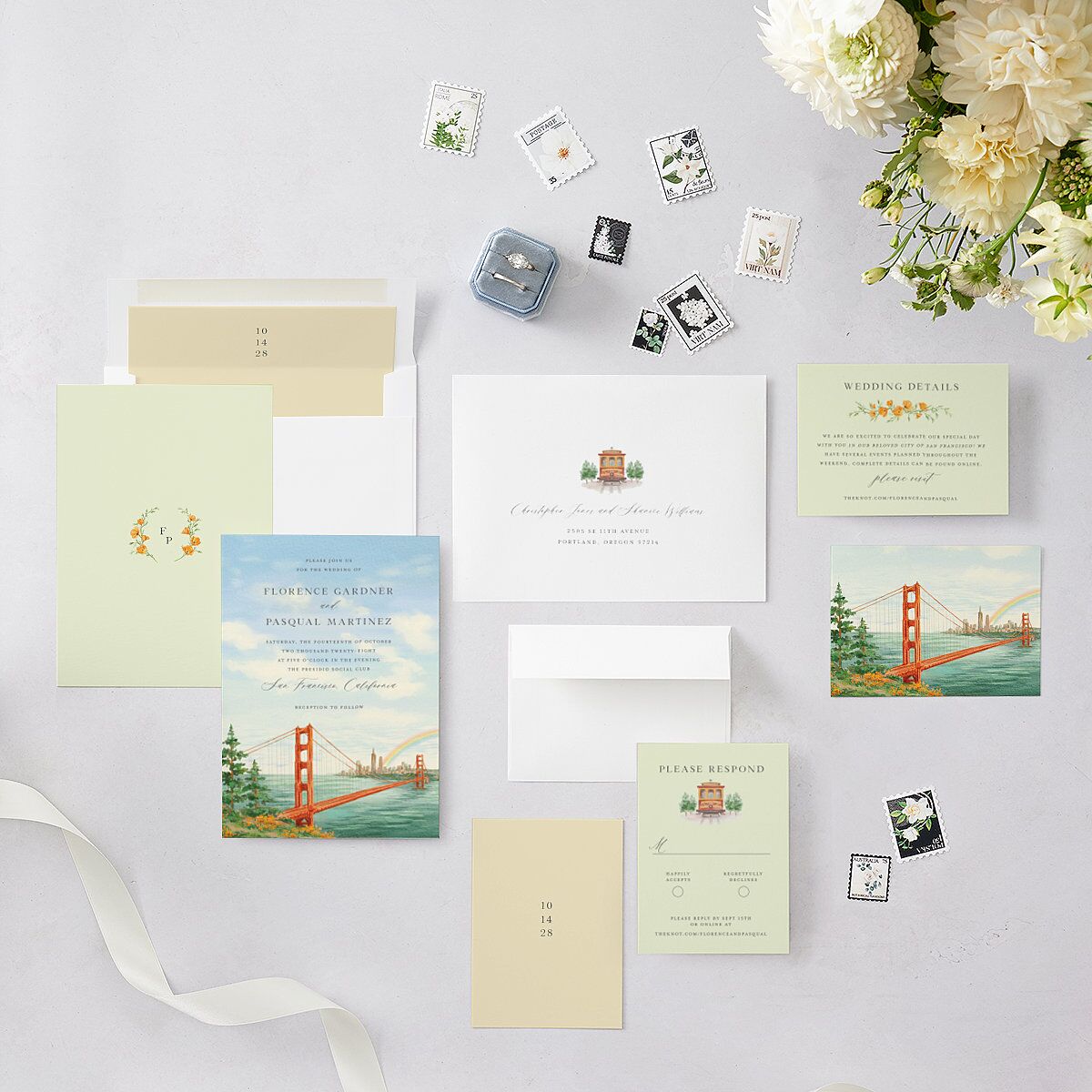 Scenic San Francisco Wedding Invitations — view 5
