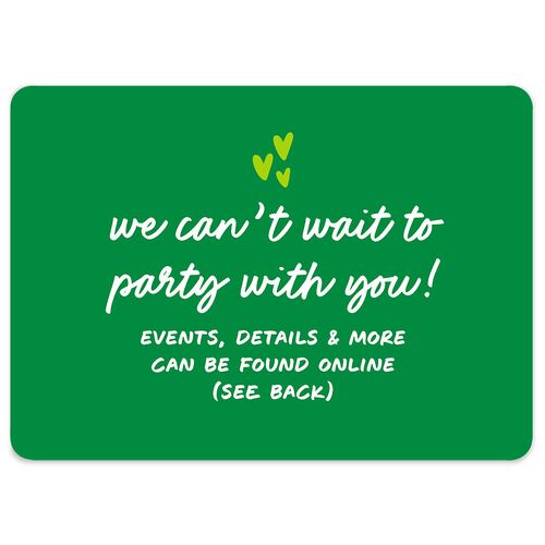 Modern Marker Wedding Event Detail Cards Jewel Green Signature Rounded