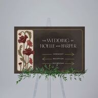 Vintage Nouveau Floral Standard Direction Sign Large Merlot Standard Indoor Foam Core L Direction