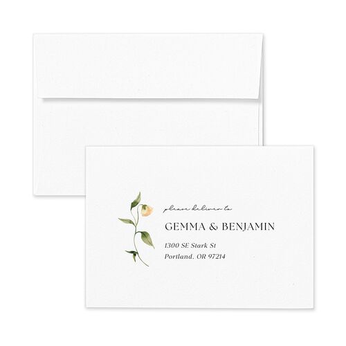 Pastel Garden Response Card Envelopes Sheer Lilac White Return Address Signature Standard