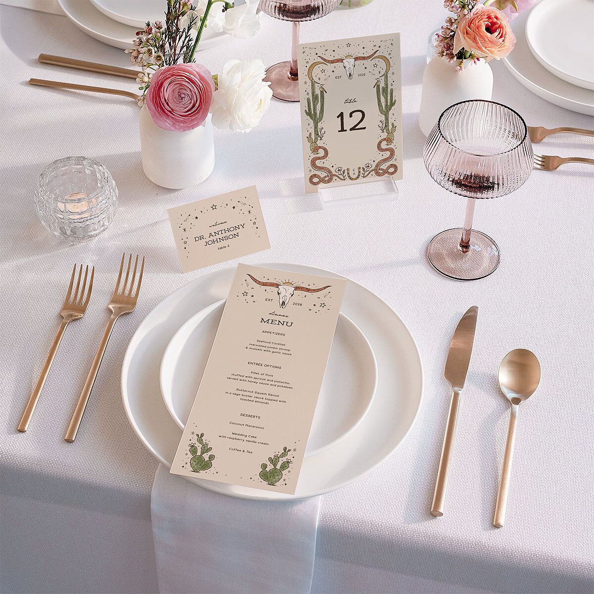 Southwestern Nouveau Place Cards Red Clay Signature