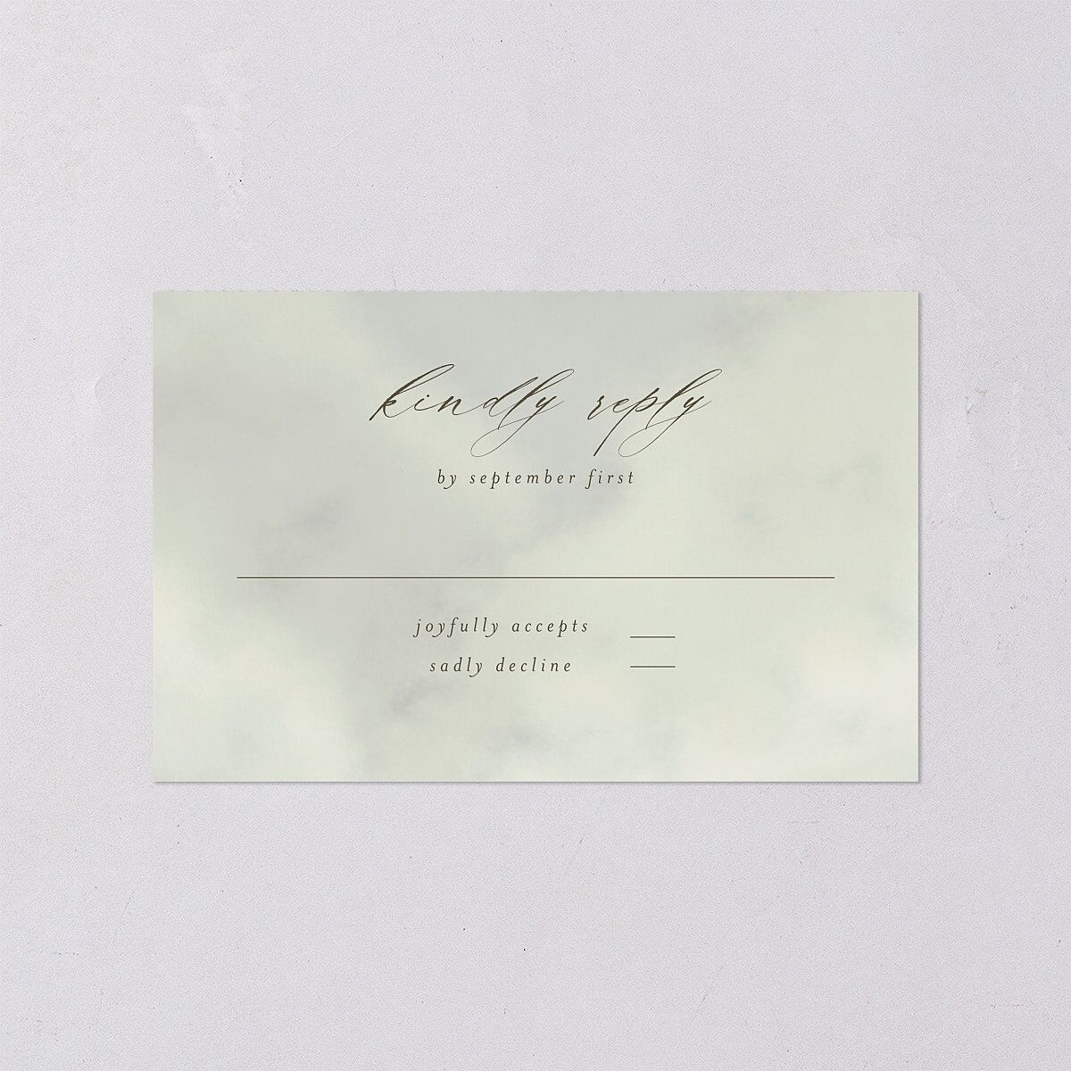 Western Valley All-in-One Wedding Invitations Sage Signature Light Both Recipient and Return Addresses No