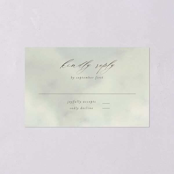 Western Valley All-in-One Wedding Invitations Sage Signature Light Both Recipient and Return Addresses No