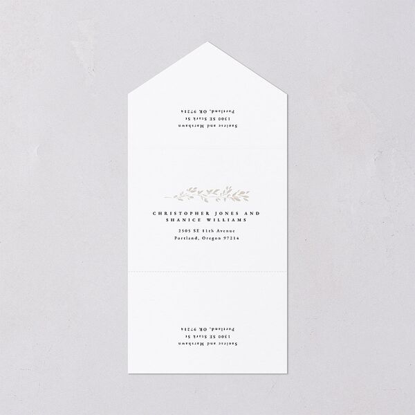 Dainty Frame All-in-One Wedding Invitations Pure White Signature Light Both Recipient and Return Addresses No