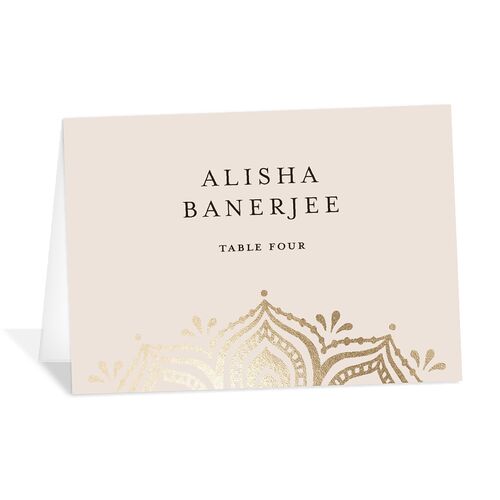 Indian Gilded Adornment Place Cards Gold Sand Signature