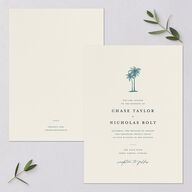 Palm Tree Icon Wedding Invitations Tide Pool Signature Blank No Standard