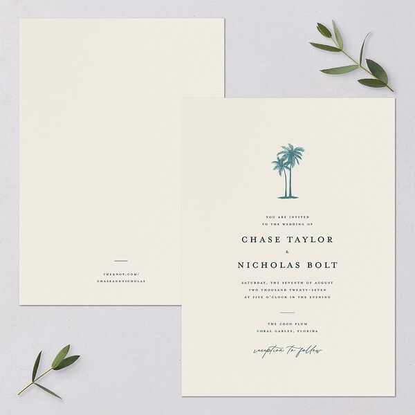 Palm Tree Icon Wedding Invitations Tide Pool Signature Blank No Standard