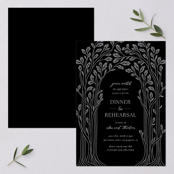 Arboretum Archway Rehearsal Dinner Invitations Licorice Signature Blank