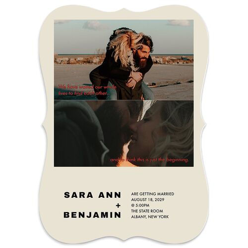 Cinematic Love Story Wedding Invitations Sand Signature Blank No Bracket