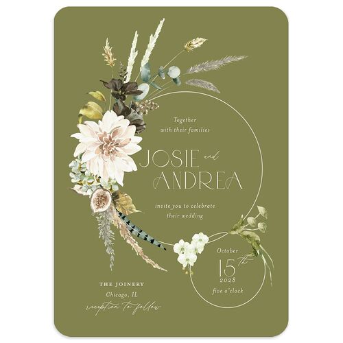 Eclectic Adornment Wedding Invitations Thyme Signature Blank No Rounded