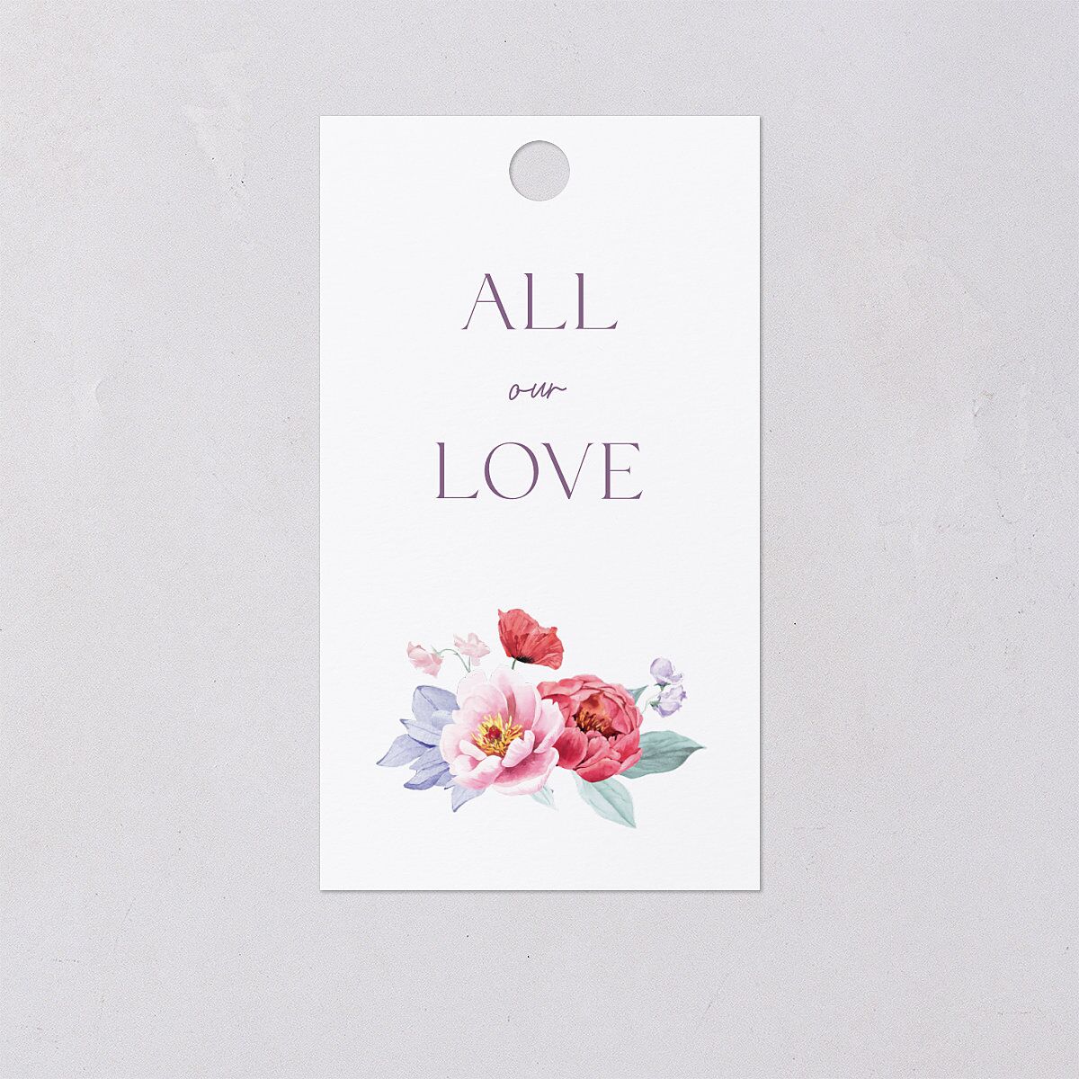 Whimsical Maximalist Floral Favor Gift Tags Iris Signature