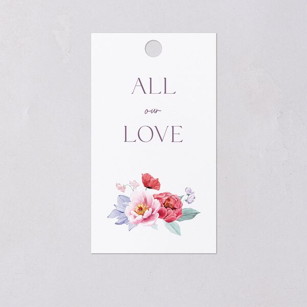 Whimsical Maximalist Floral Favor Gift Tags Iris Signature