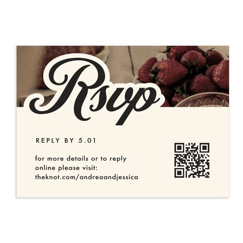 Our Day QR Code RSVP Cards Charcoal Signature Standard